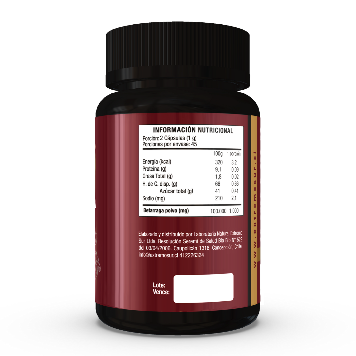 Betarraga 500mg - 90 cápsulas