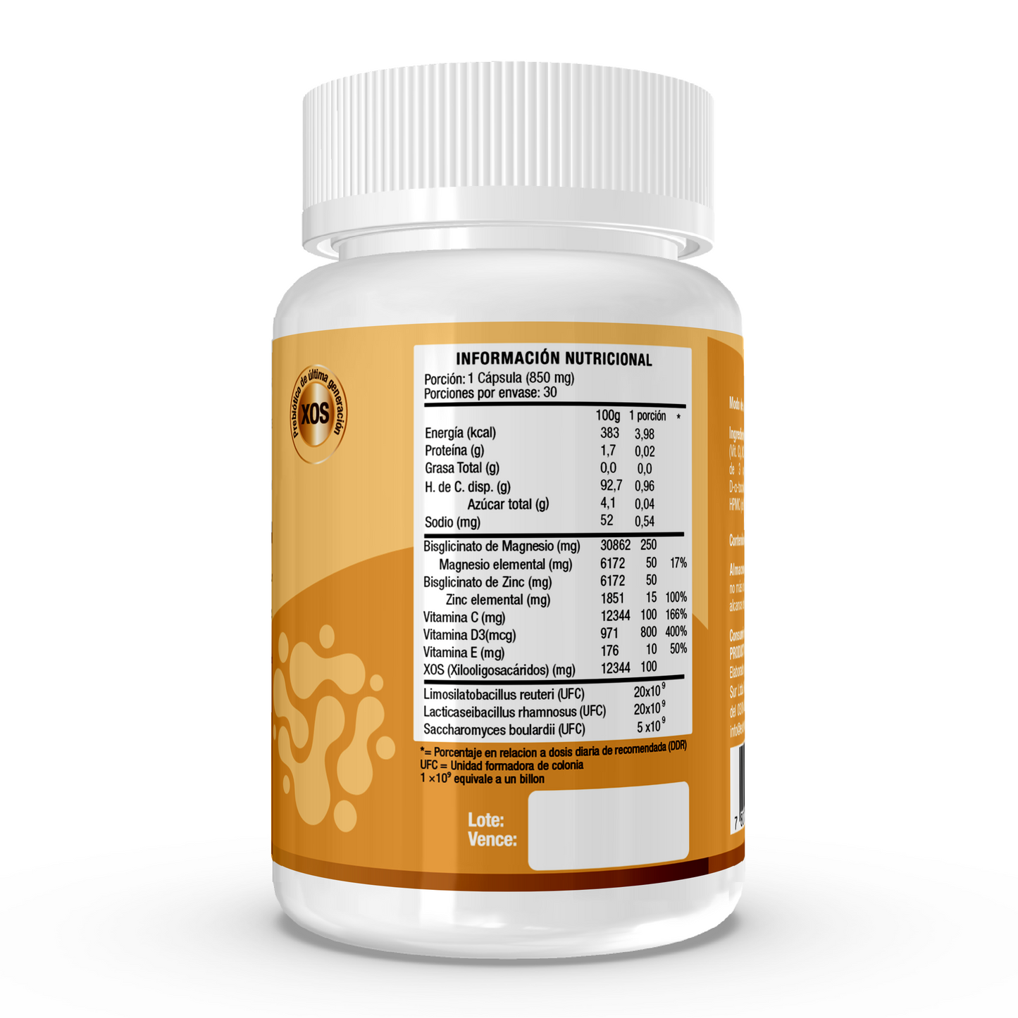 ByePilory – Probióticos 3 Cepas + Prebióticos + Vitaminas y Minerales -30 caps
