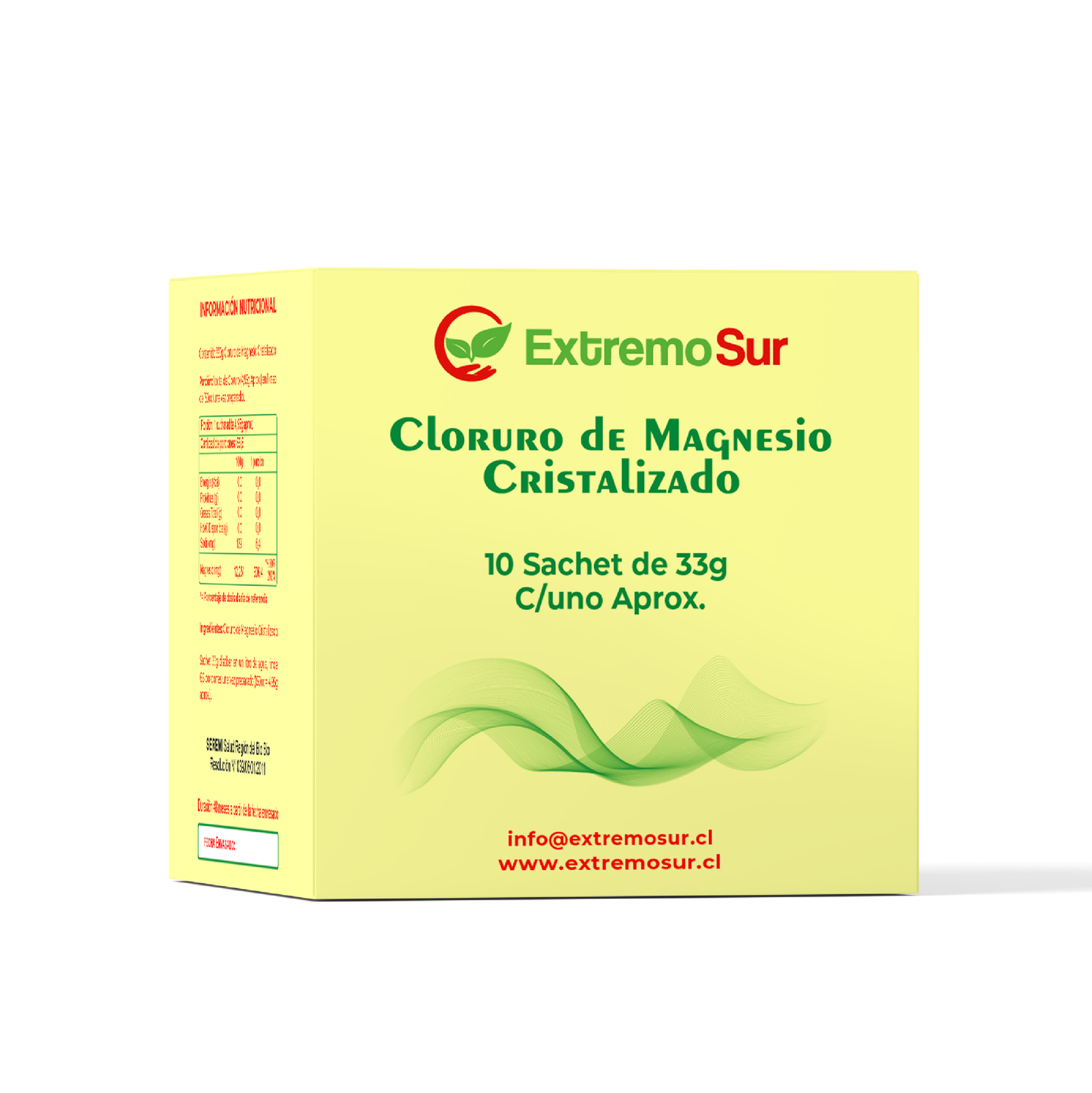 Cloruro de Magnesio Cristalizado 10 Sachets 33 gr c/uno