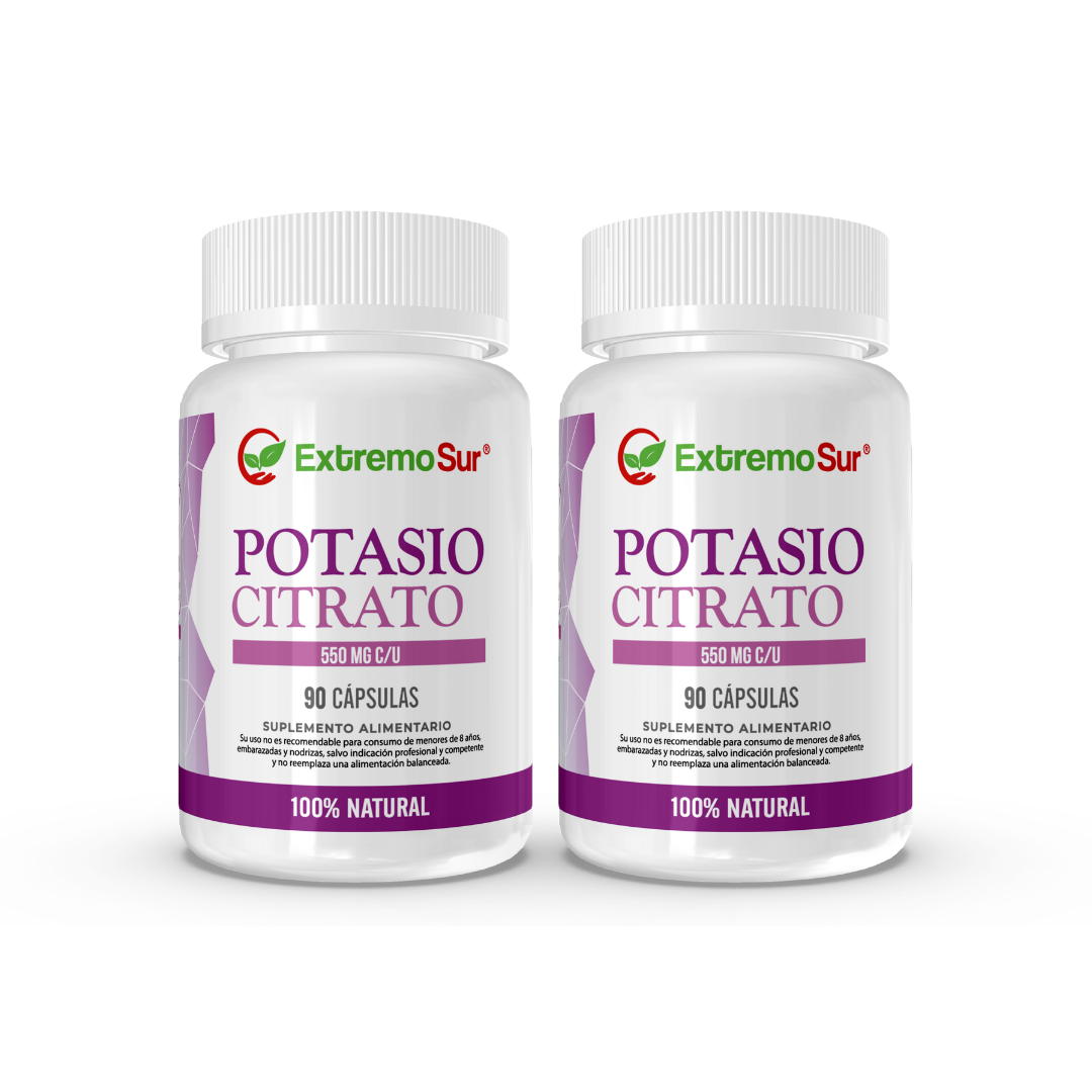 Pack 2 Citrato de Potasio Puro en Polvo 240g. Health Natural