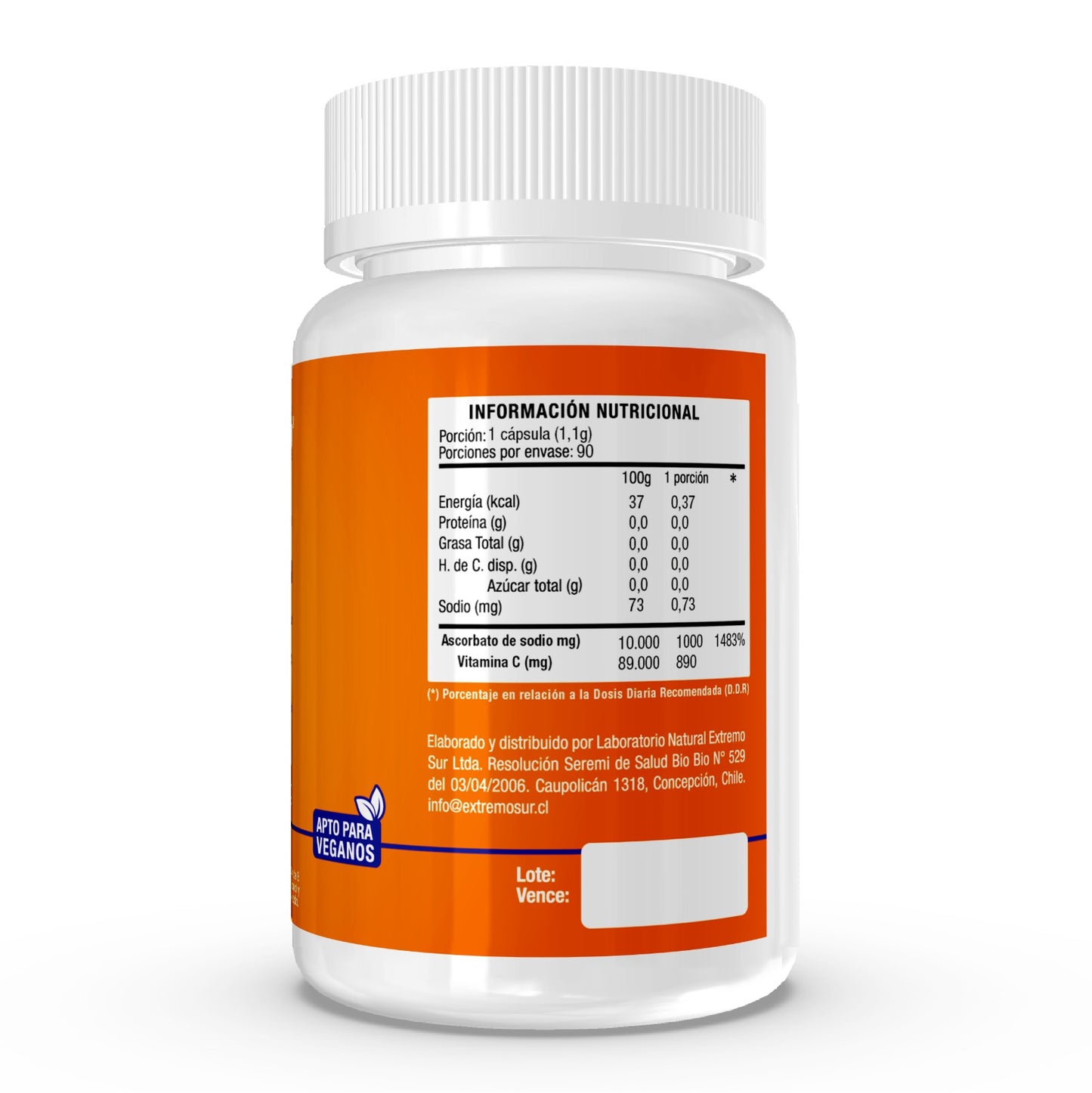 Vitamina C Neutra No Ácida 1000 mg – 90 Cápsulas Vegetales
