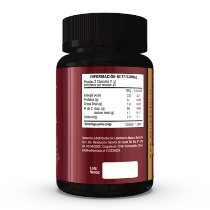 Betarraga 500mg - 90 cápsulas