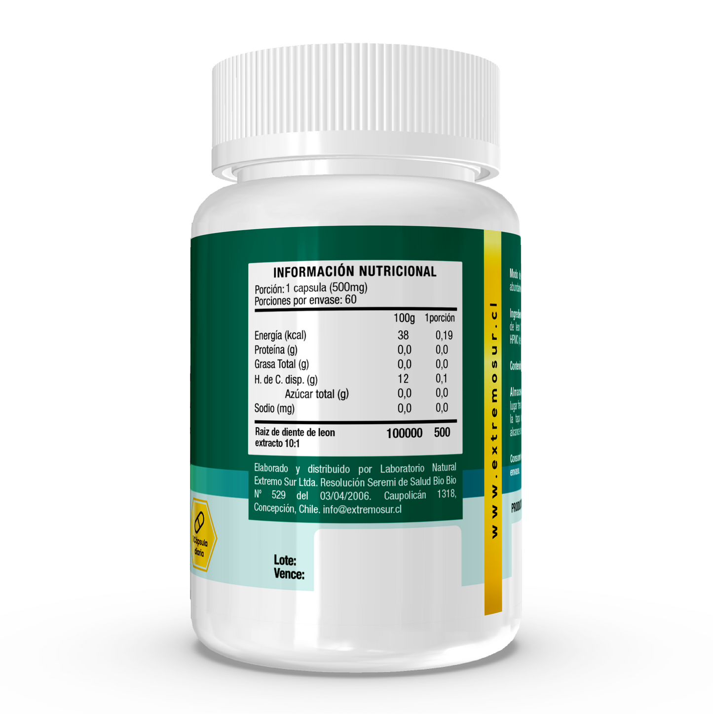 RAÍZ DE DIENTE DE LEON EXTRACTO 10:1 500MG - 60 CAPS